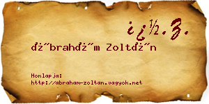 Ábrahám Zoltán névjegykártya