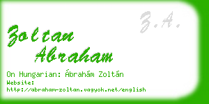 zoltan abraham business card