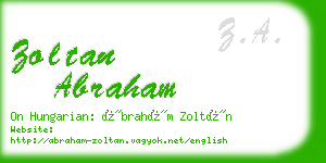 zoltan abraham business card